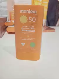 MONJOUR - Peaux sensible - Stick solaire pour la famille SPF 50