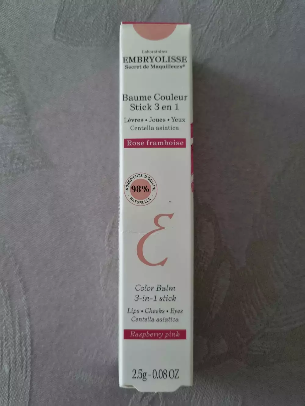 EMBRYOLISSE - Baume couleur stick 3 en 1 rose framboise