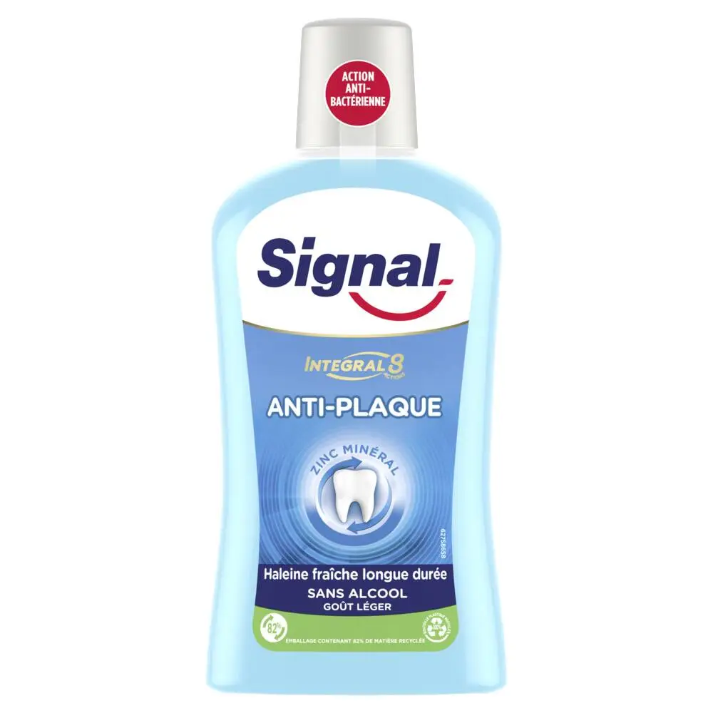 SIGNAL - Signal Bain de Bouche Integral 8 Anti-Plaque Antibactérien 500ml