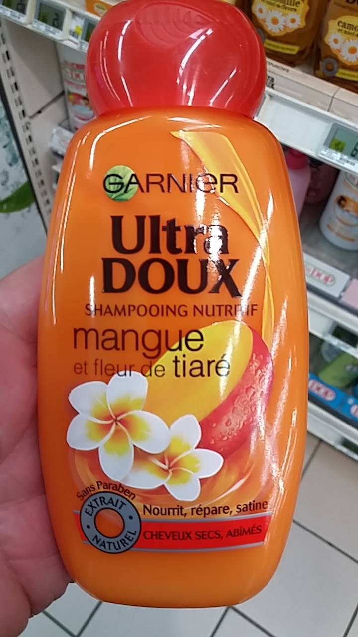 GARNIER - Ultra doux - Shampooing nutritif, mangue et fleur de Tiaré
