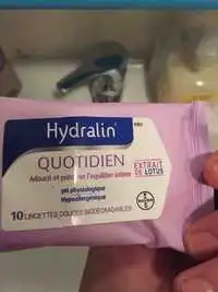 HYDRALIN - 10 lingettes douces biodégradables