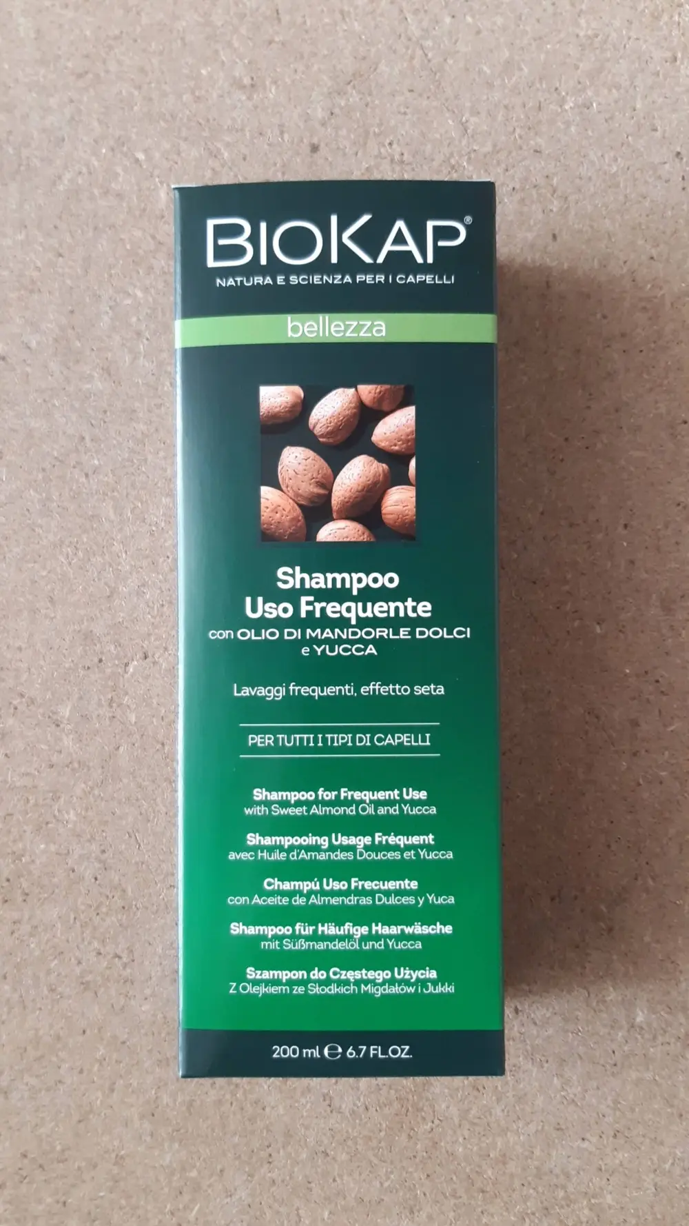 BIOKAP - Shampooing usage fréquent avec huile d'amandes douces et yucca