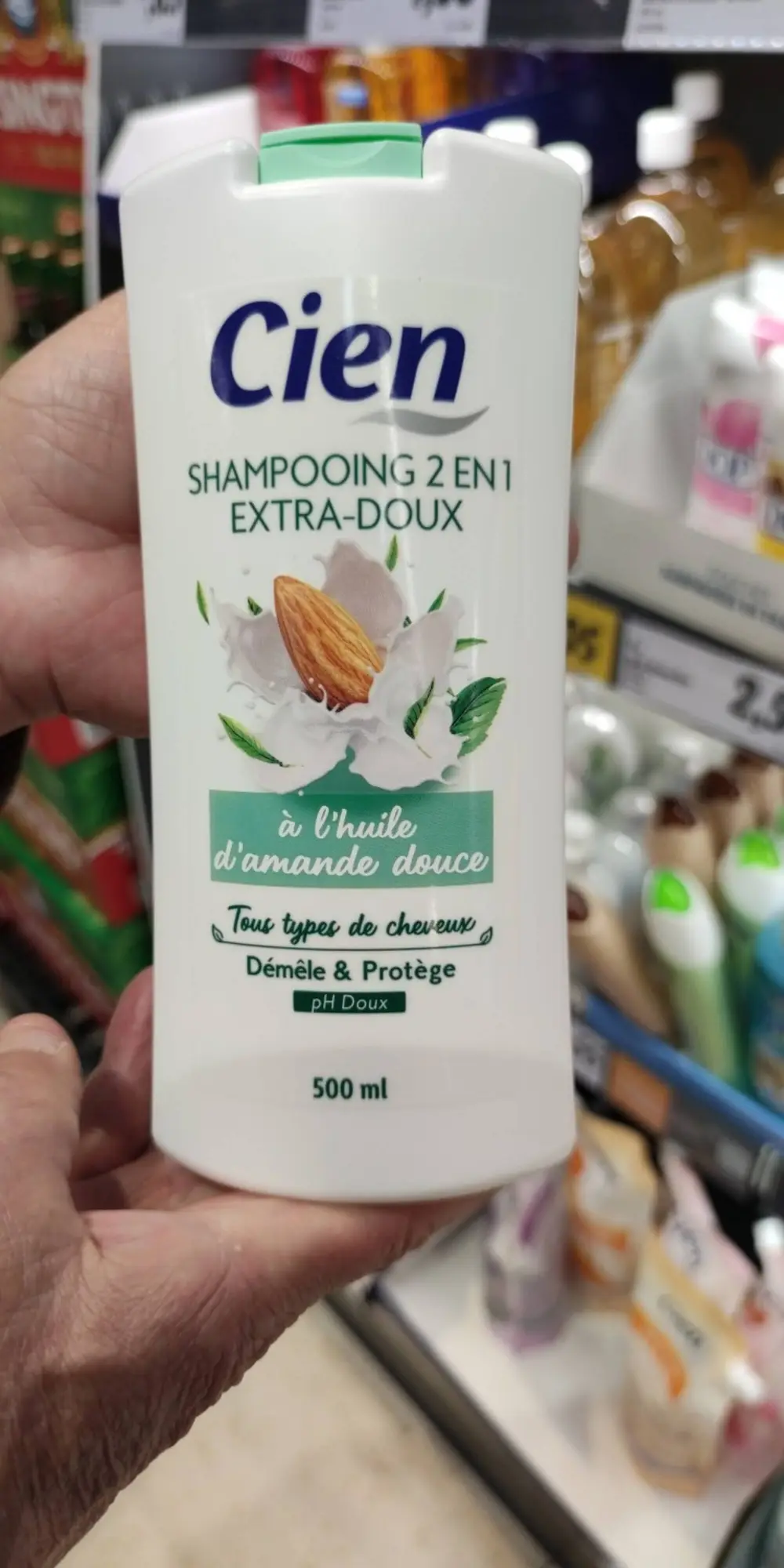 CIEN - Shampooing 2 en 1 extra-doux à l'huile d'amande douce