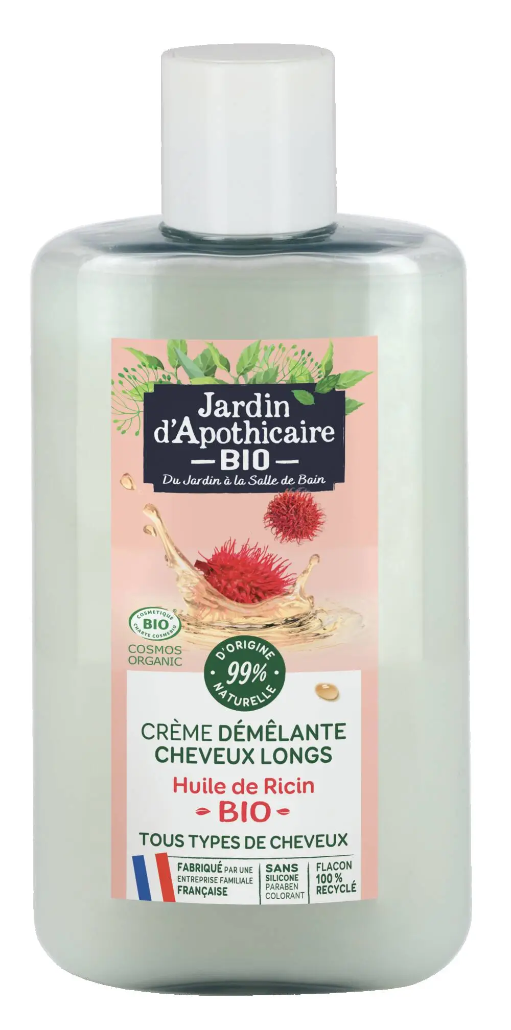 JARDIN D'APOTHICAIRE BIO - CREME DEMELANTE CHEVEUX LONGS HUILE DE RICIN BIO - 200ML