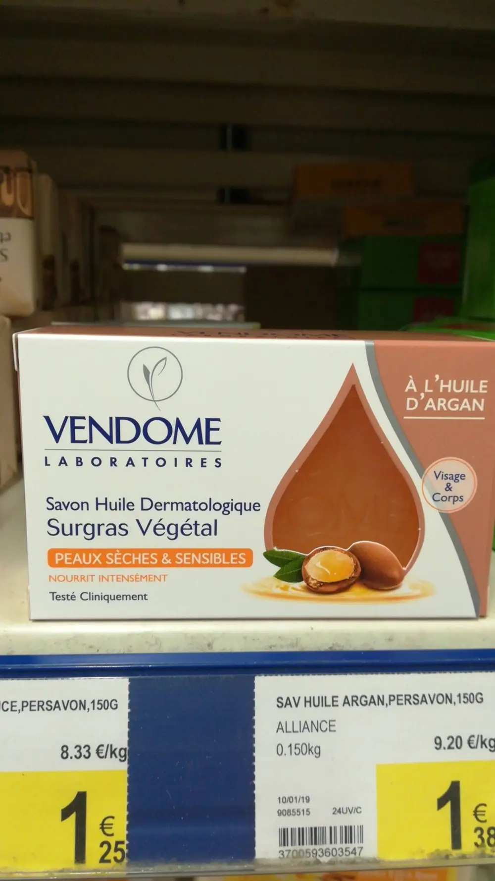 VENDOME - Savon surgras végétal à l'huile d'argan