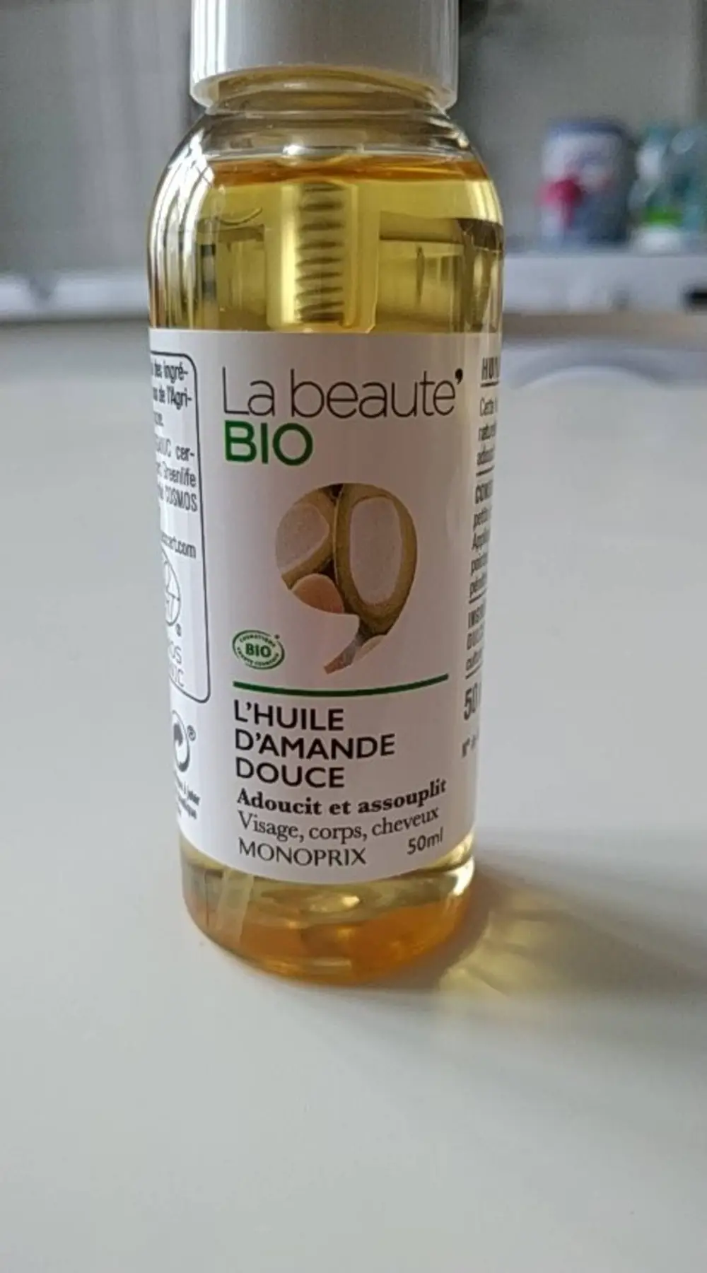 MONOPRIX - La beauté bio - L'huile d'amande douce