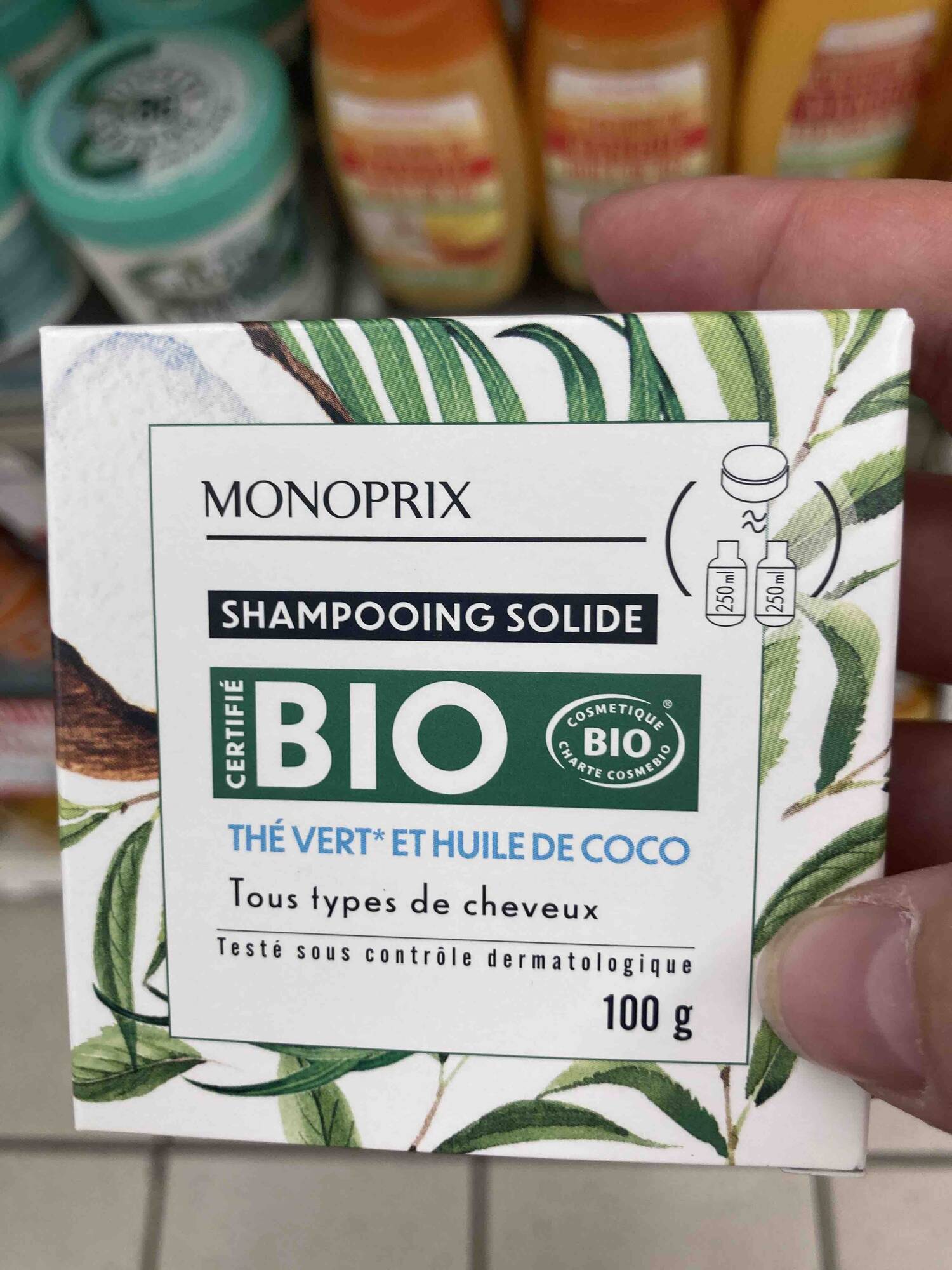 MONOPRIX - Thé Vert et Huile de Coco - Shampooing solide