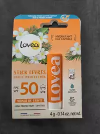 LOVEA - Monoï de Tahiti - Stick lèvres haute protection spf50