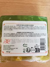 COSMETIQUE NATUREL FRANCE - Savon fait main au beurre de mangue 