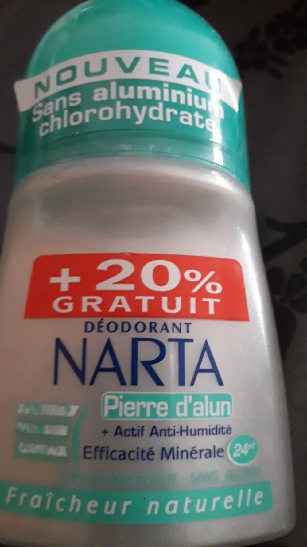 NARTA - Déodorant pierre d'alun 24h