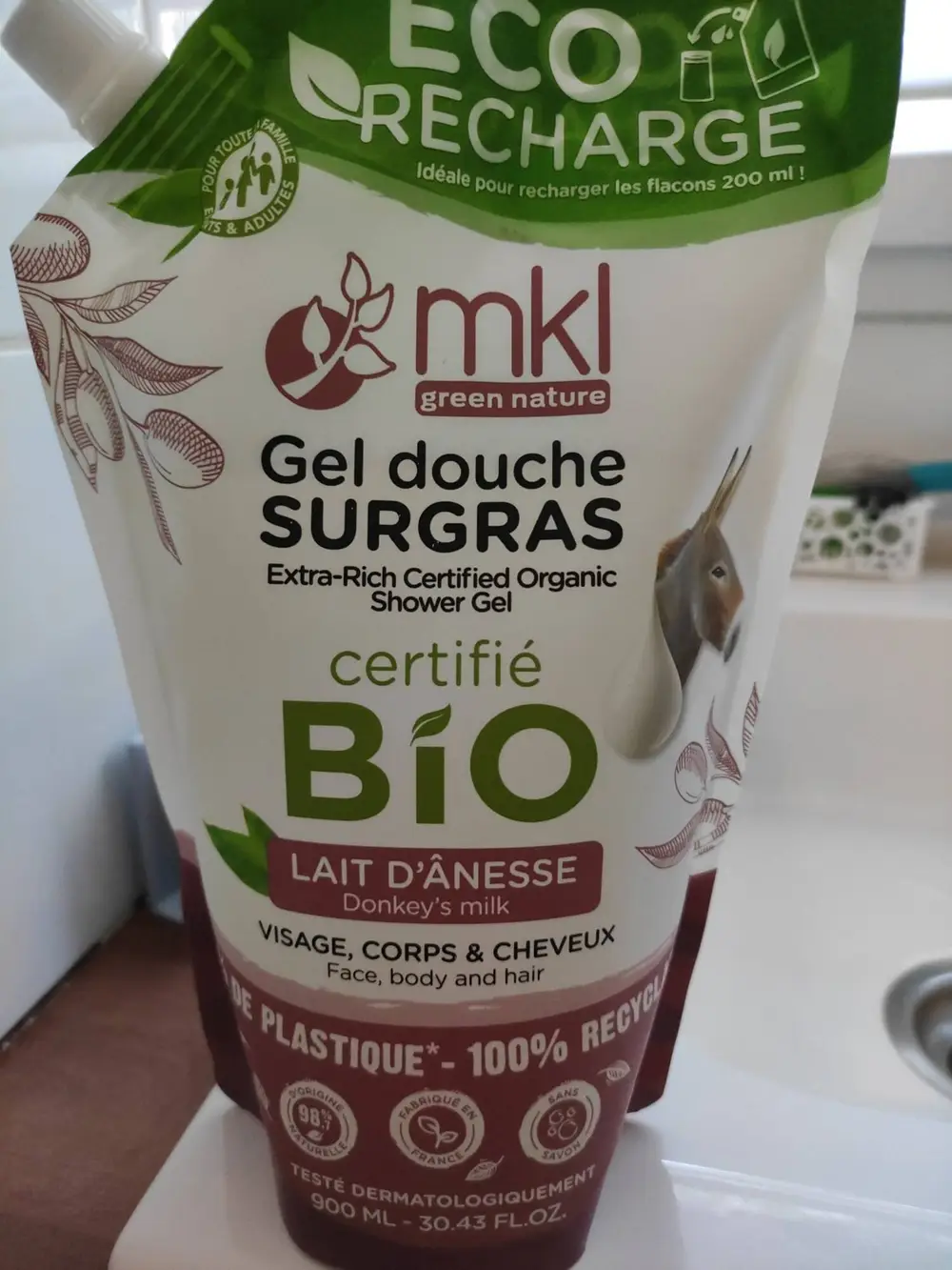 MKL GREEN NATURE - Lait d'ânesse bio - Gel douche surgras