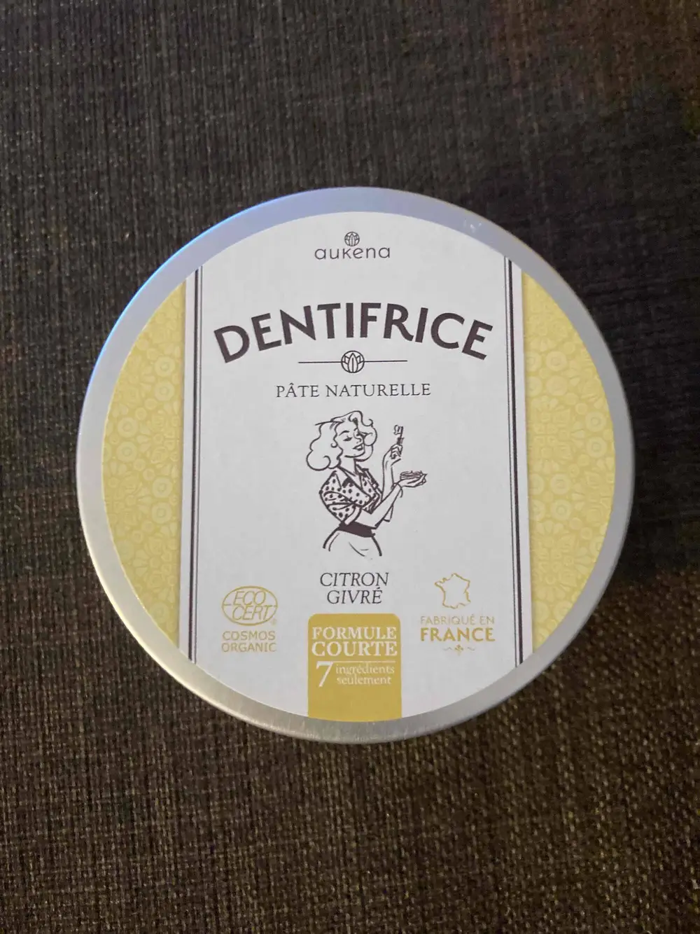 AUKENA - Dentifrice pâte naturelle citron givré