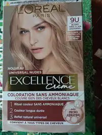L'ORÉAL PARIS - Excellencecrème - Coloration sans ammoniaque 9U blond très clair unversel