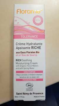 FLORAME - Tolérance - Crème hydratante apaisante bio