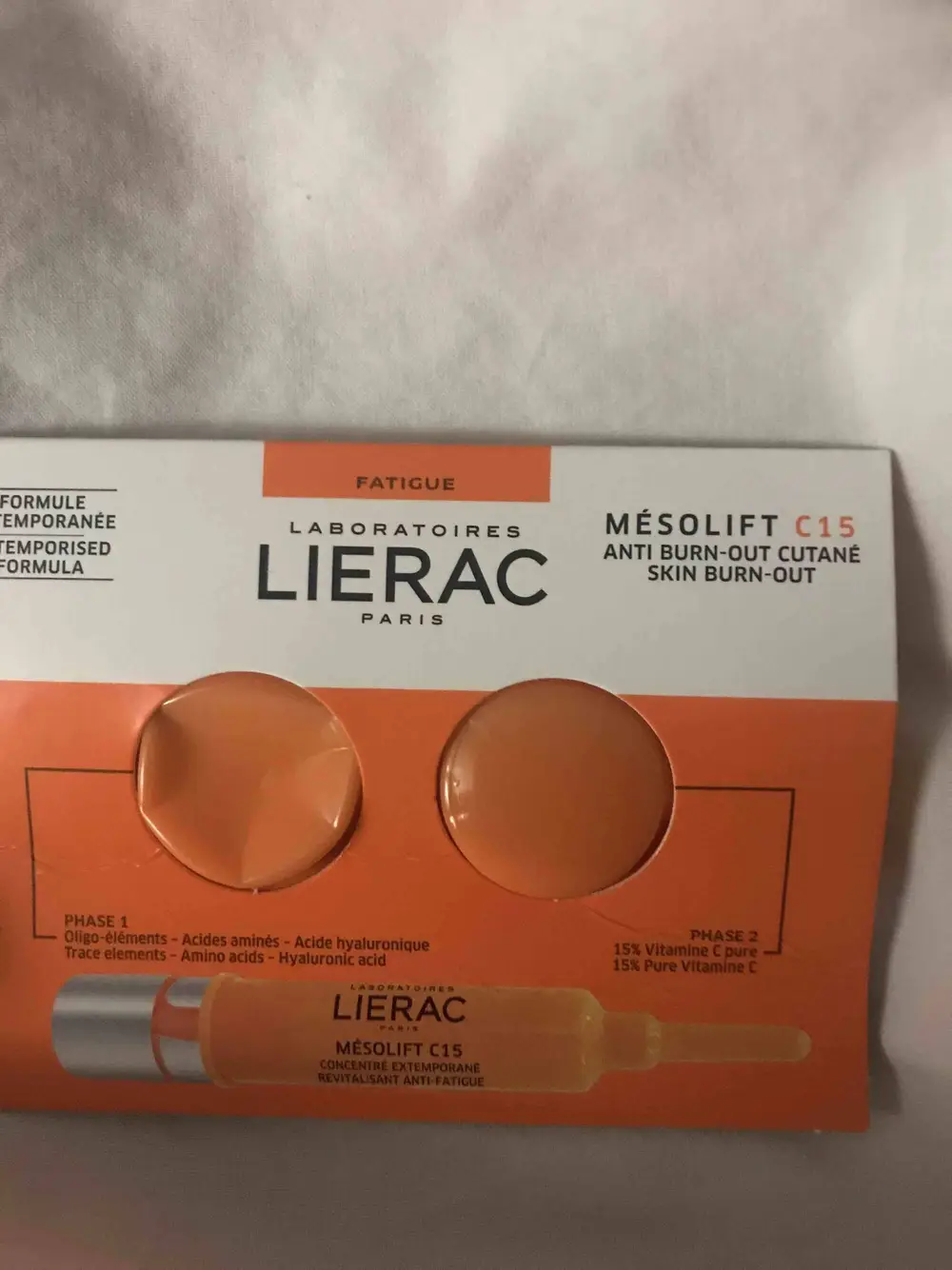 LIÉRAC - Mésolift C15 - Concentré extemporané revitalisant anti-fatigue