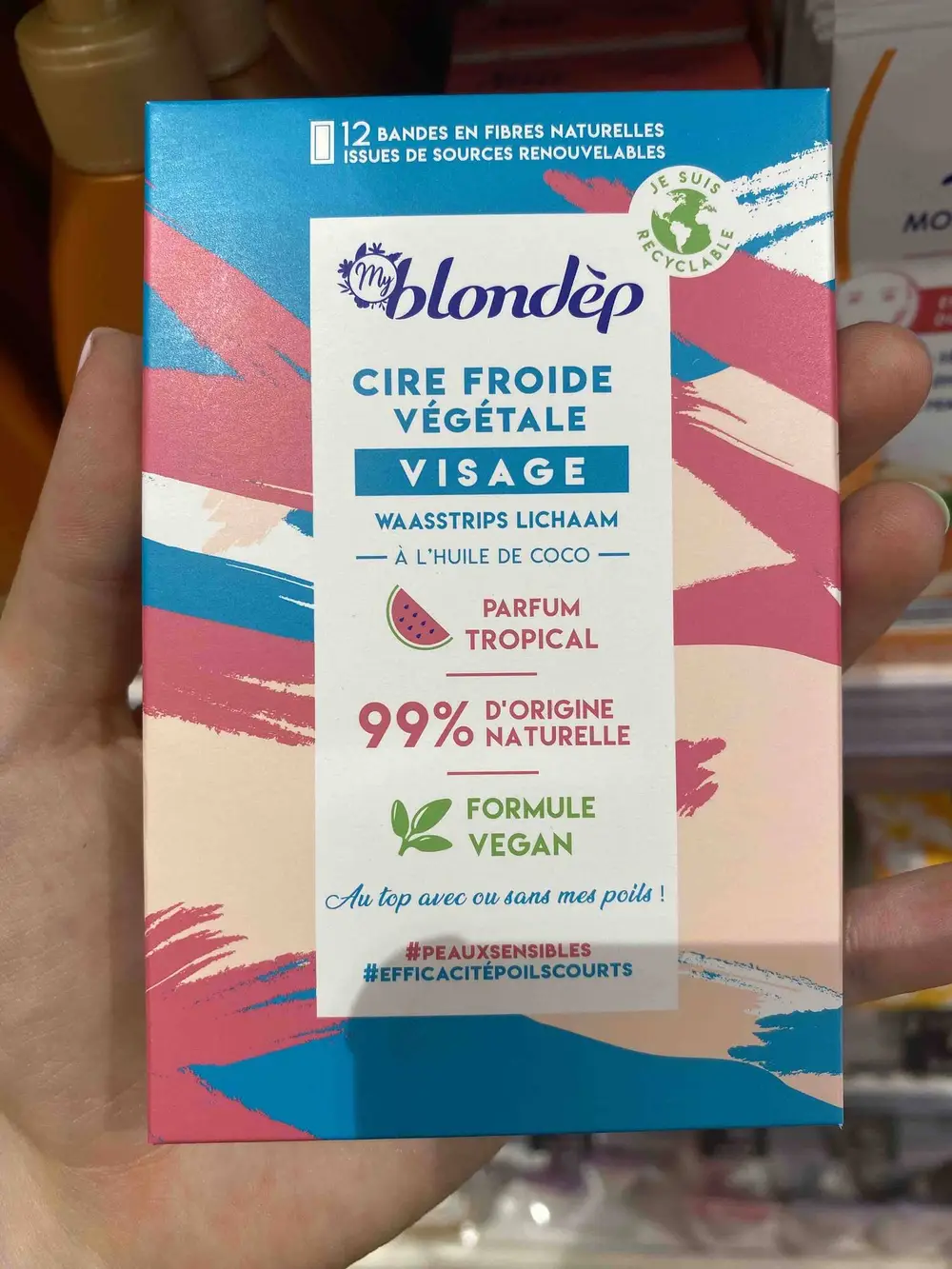 BLONDÈP - Cire froide végétal visage parfum tropical