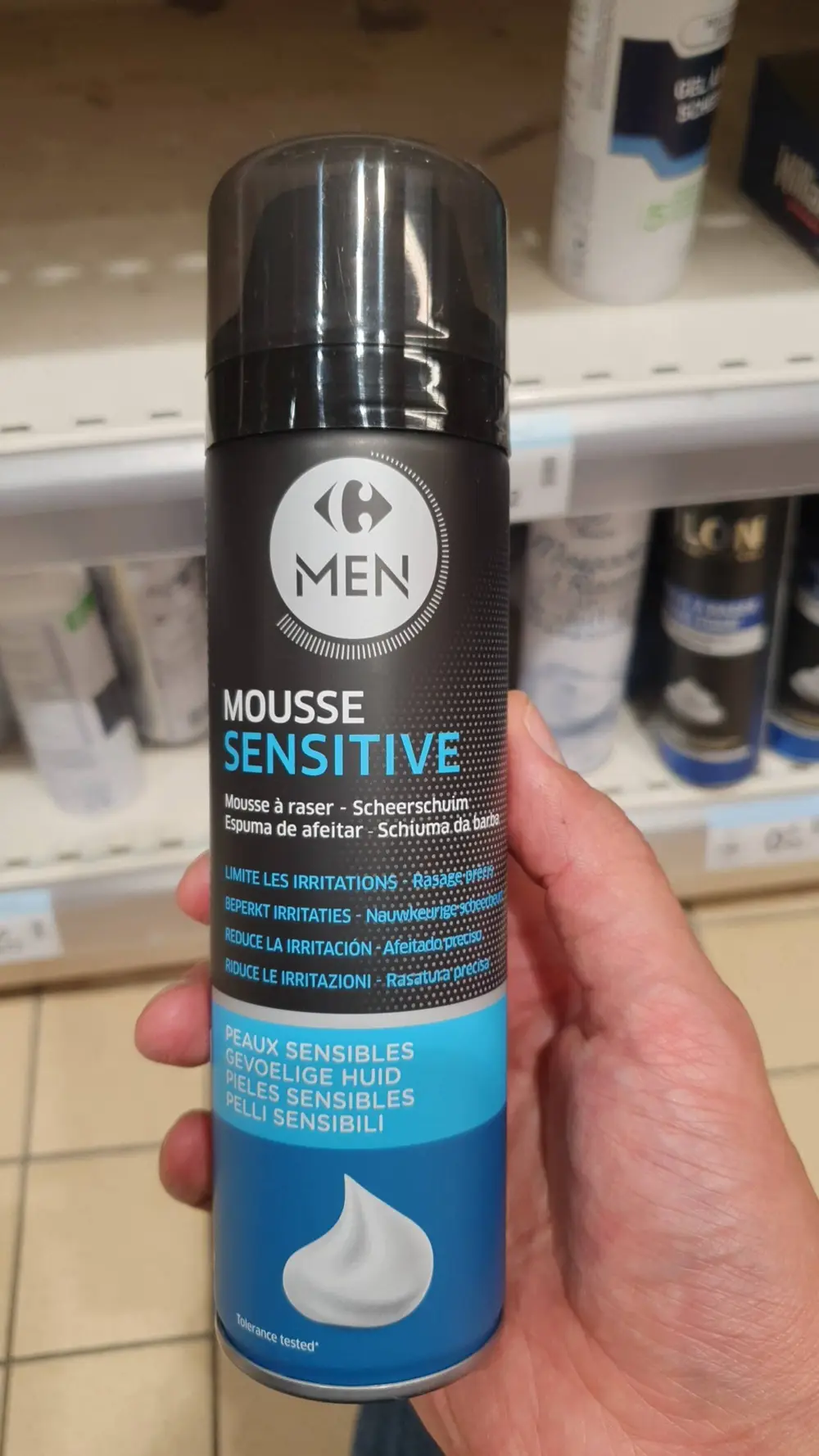 CARREFOUR MEN - Mousse sensitive - Mousse à raser