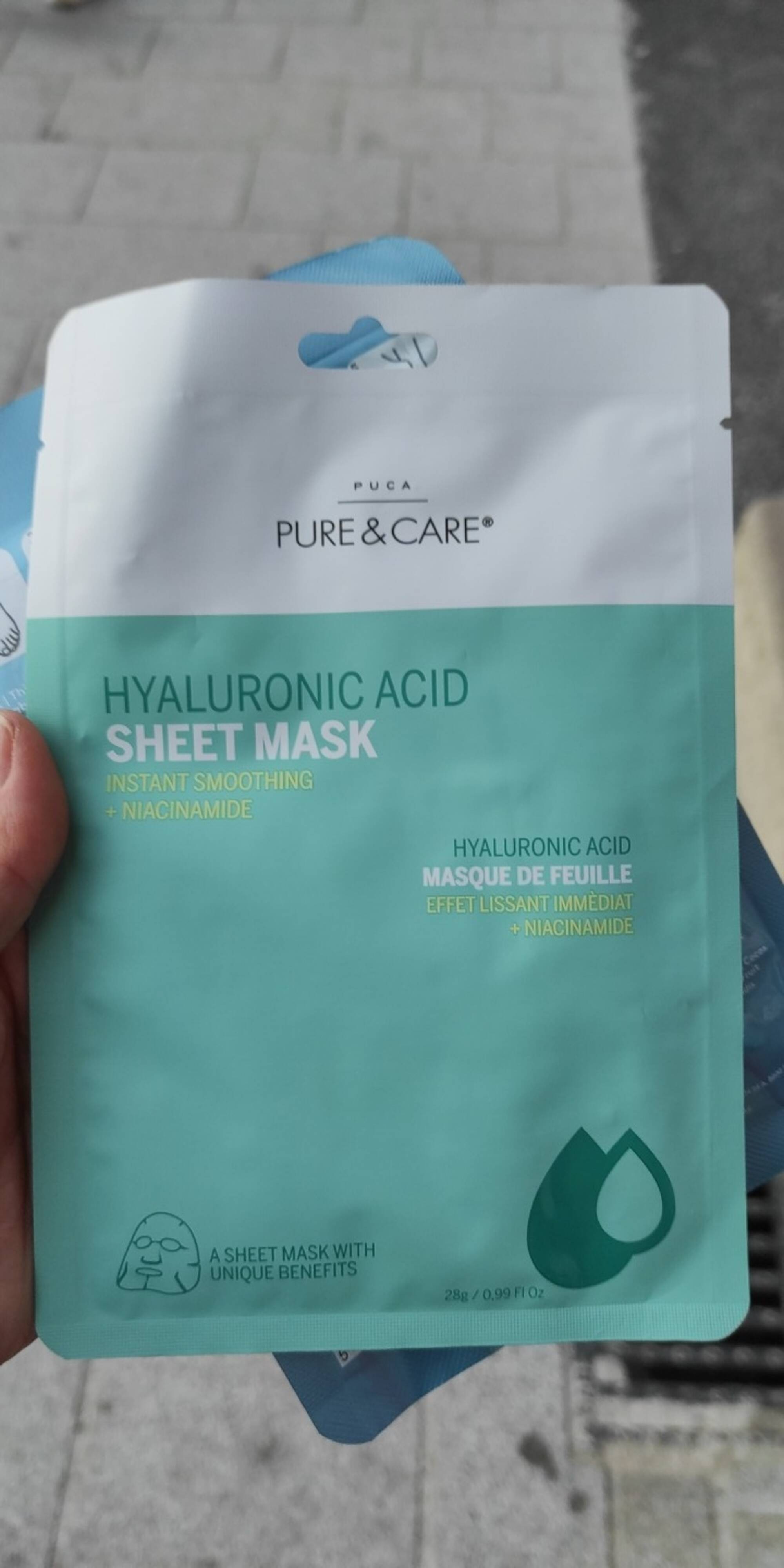 PURE & CARE - Puca Hyaluronic acid - Masque de feuille