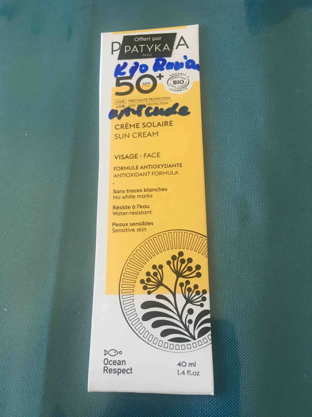 PATYKA - Crème solaire visage SPF 50+