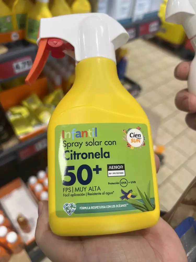 LIDL - Cien sun infantil - Spray solar con citronela 50+