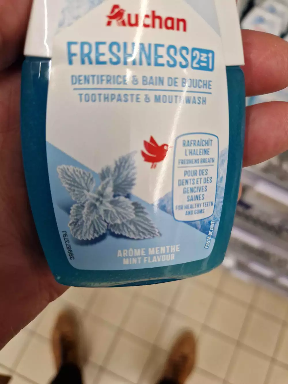AUCHAN - Arôme menthe - Dentifrice & bain de bouche