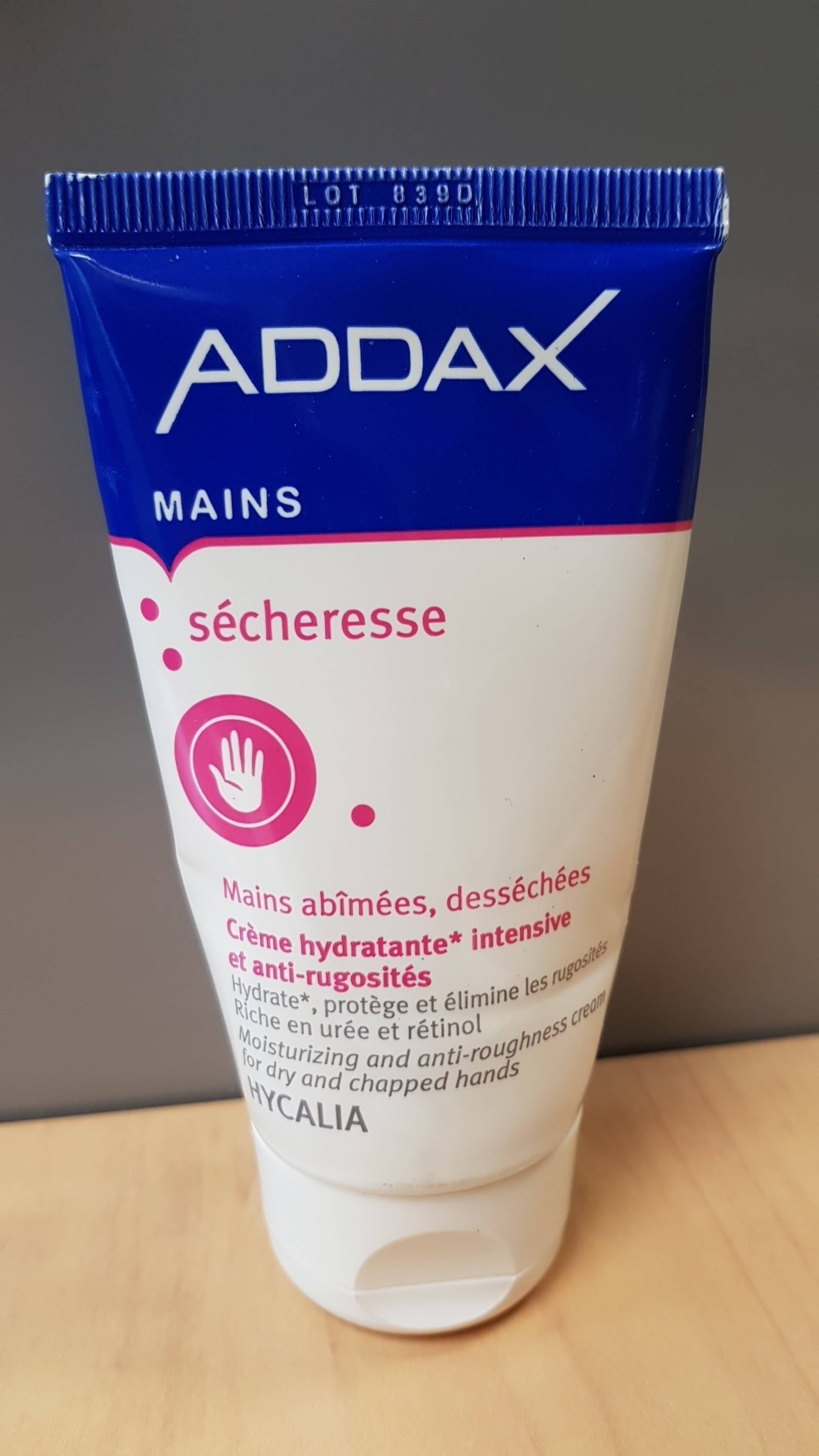 ADDAX - Hycalia - Crème hydratante intensive et anti-rugosités 