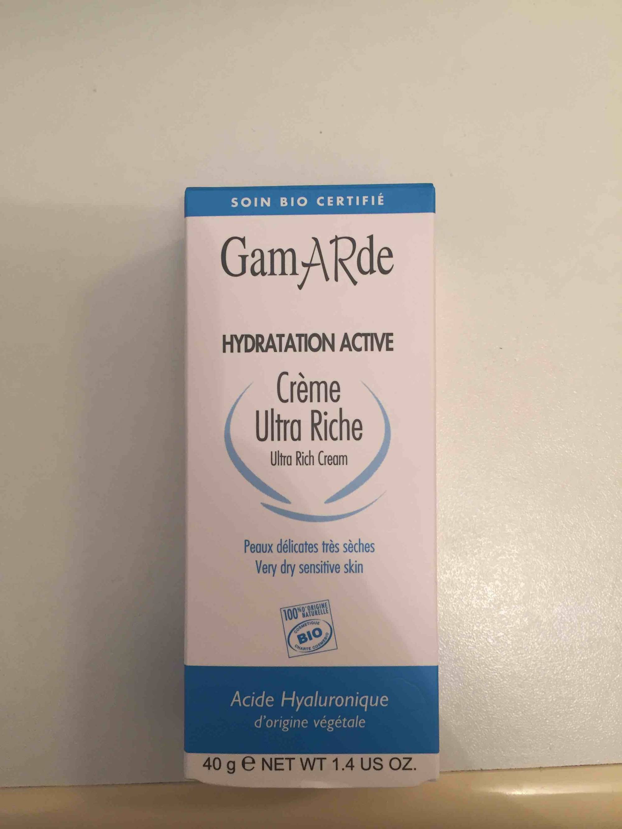 GAMARDE - Hydratation active - Crème ultra riche bio