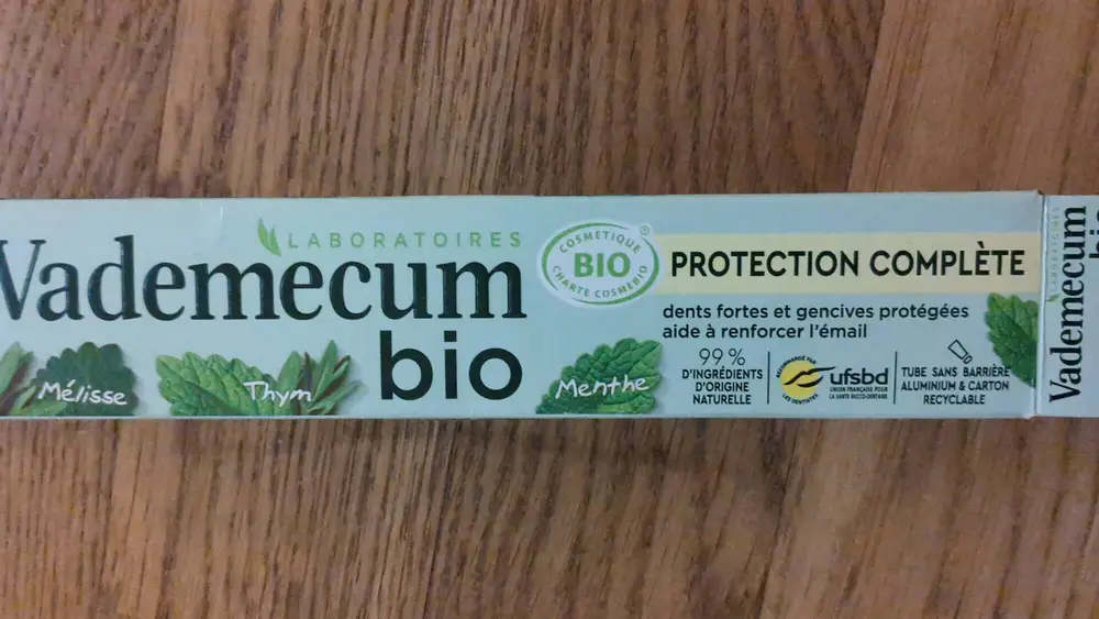 VADEMECUM - Protection complète - Dentifrice bio