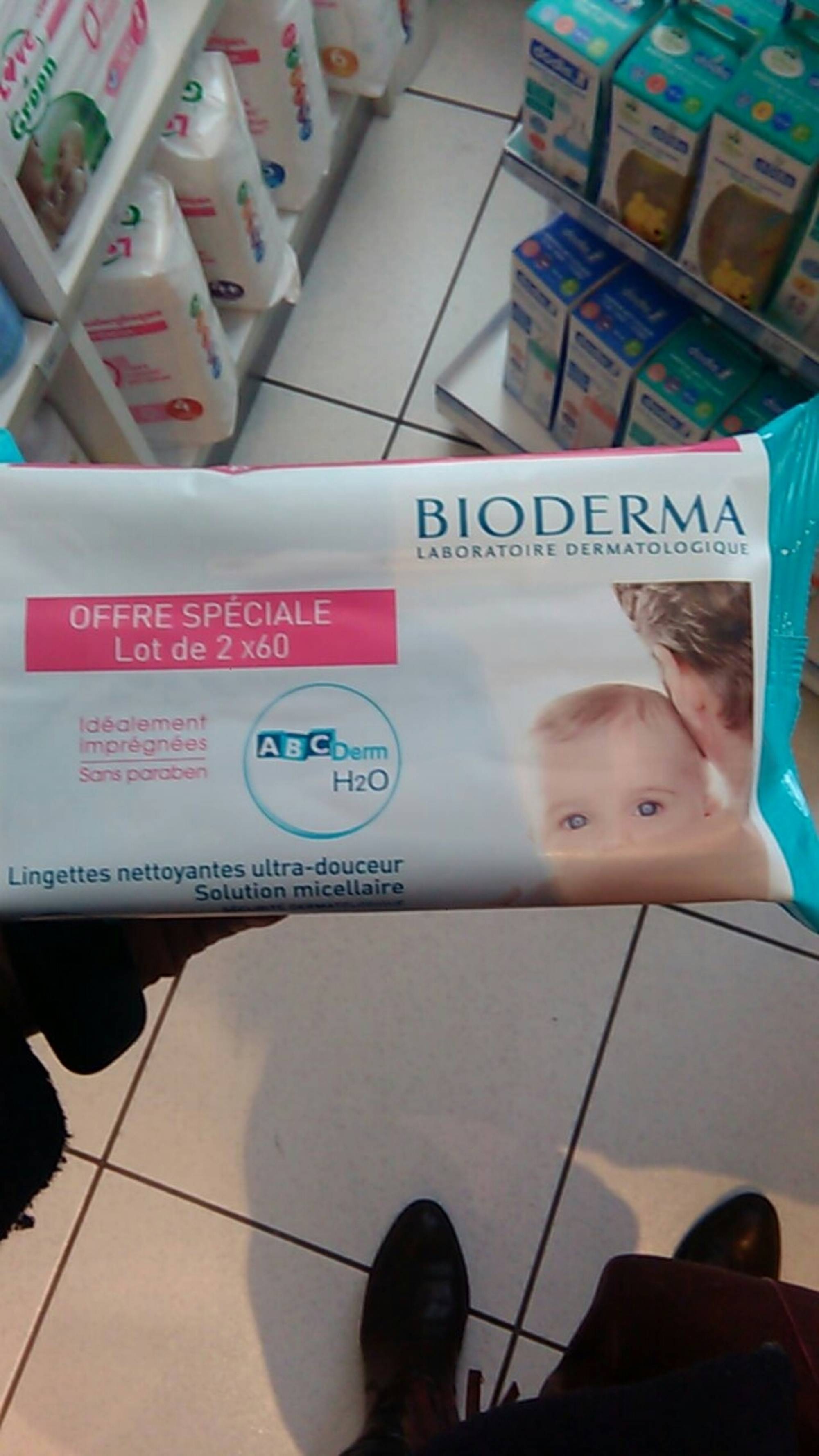 BIODERMA - ABCDerm H2O - Lingettes nettoyantes ultra-douceur