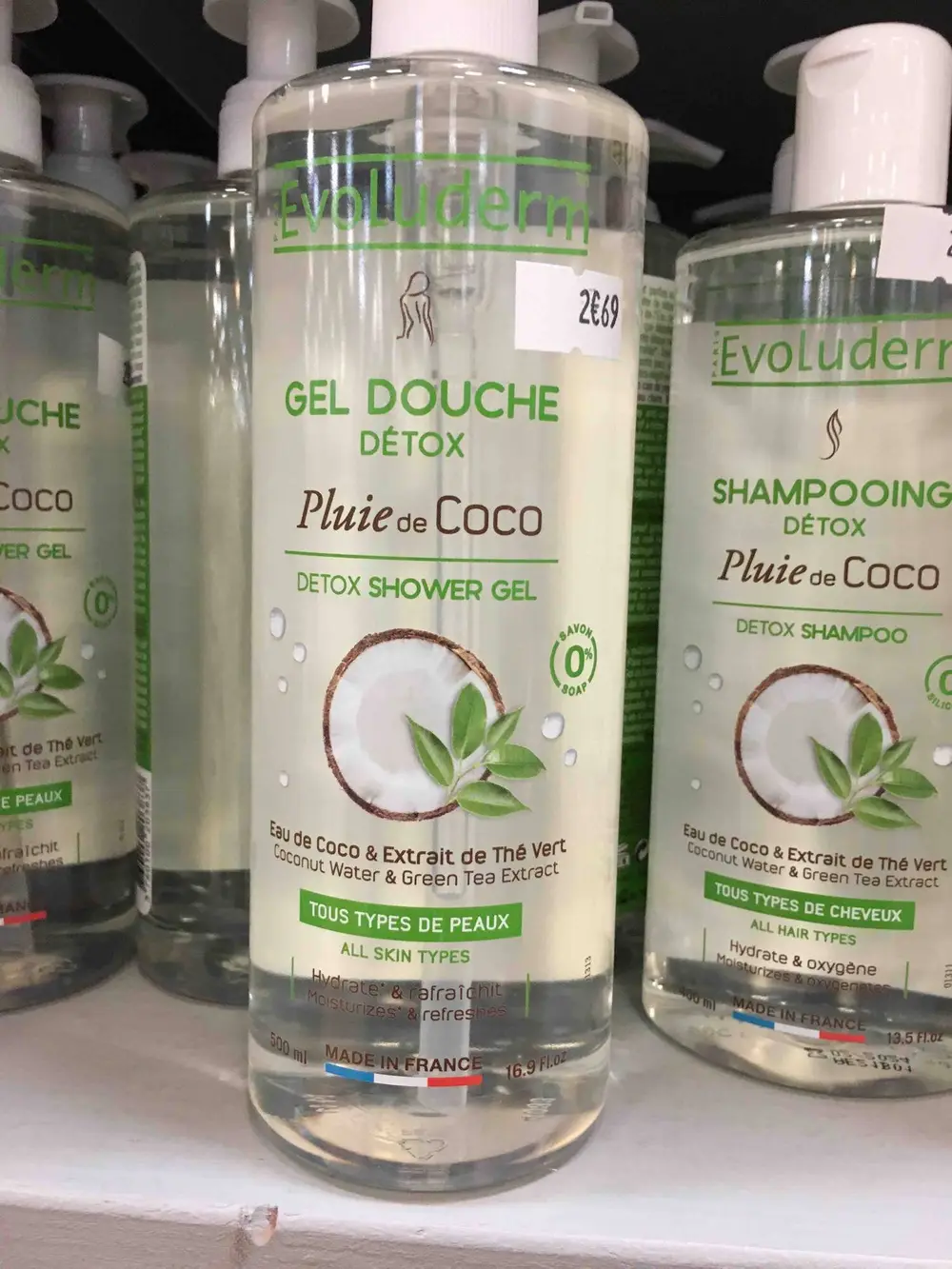 EVOLUDERM - Pluie de Coco - Gel douche détox