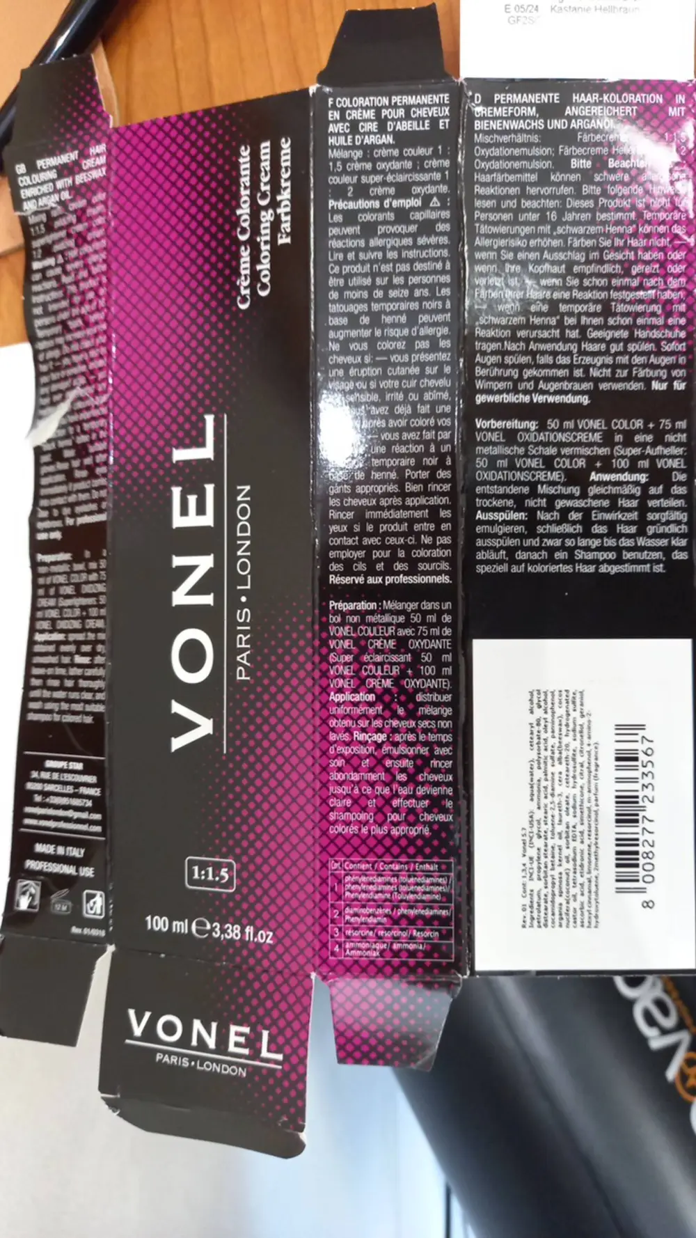 VONEL PARIS LONDON - Crème colorante