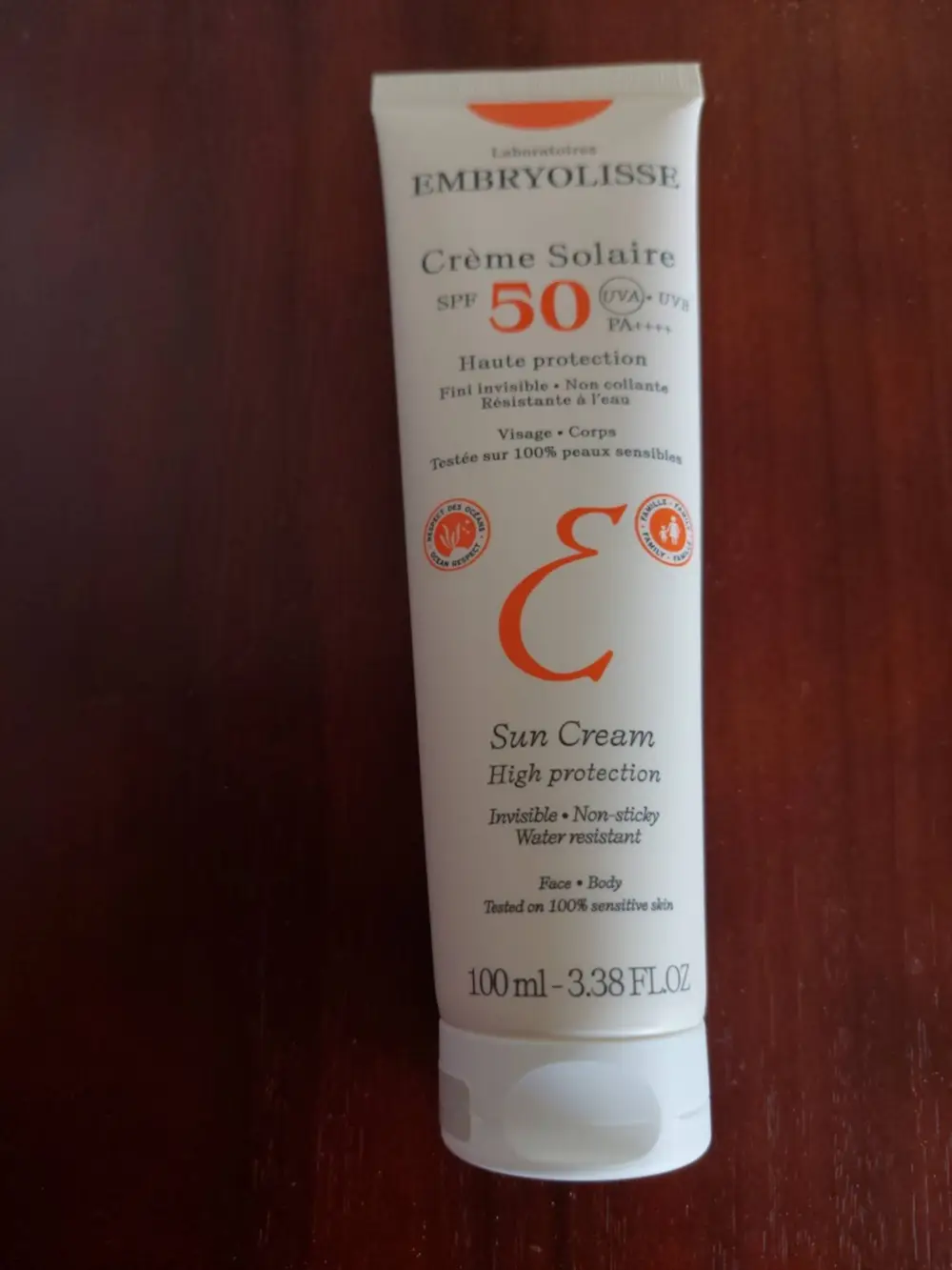 EMBRYOLISSE - Crème solaire SPF50 visaget et corps