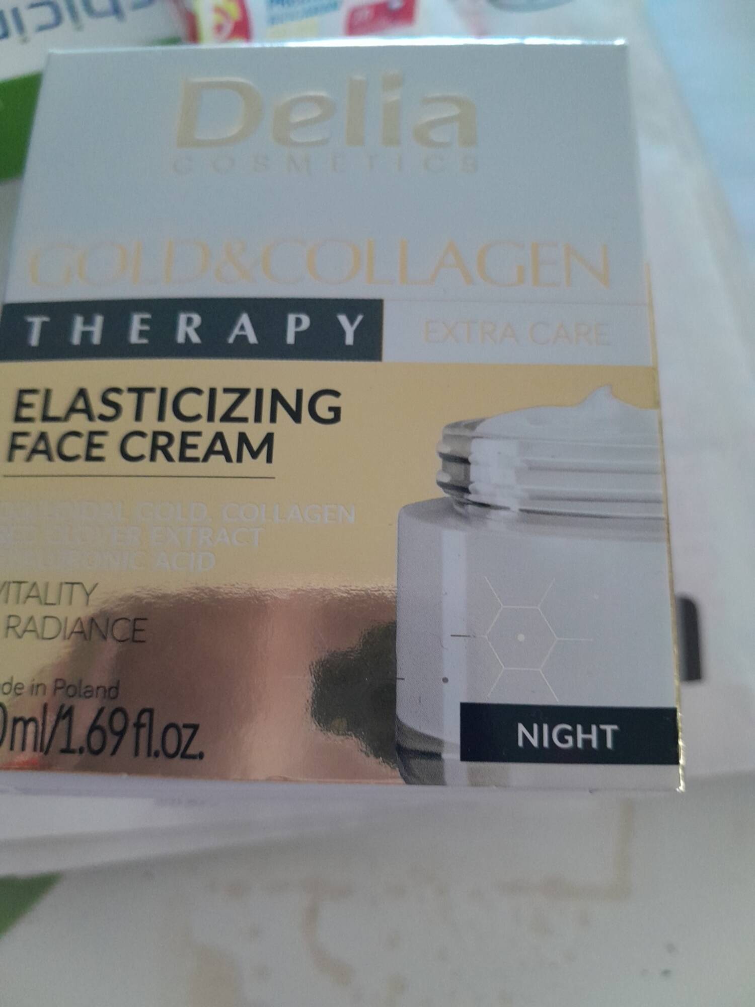 DELIA COSMETICS - Gold & collagène - Therapy elasticizing face cream night