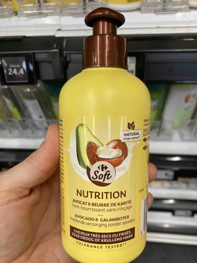 CARREFOUR SOFT - Nutrition - Avocat & beurre de karité soin nourrissant sans rinçage