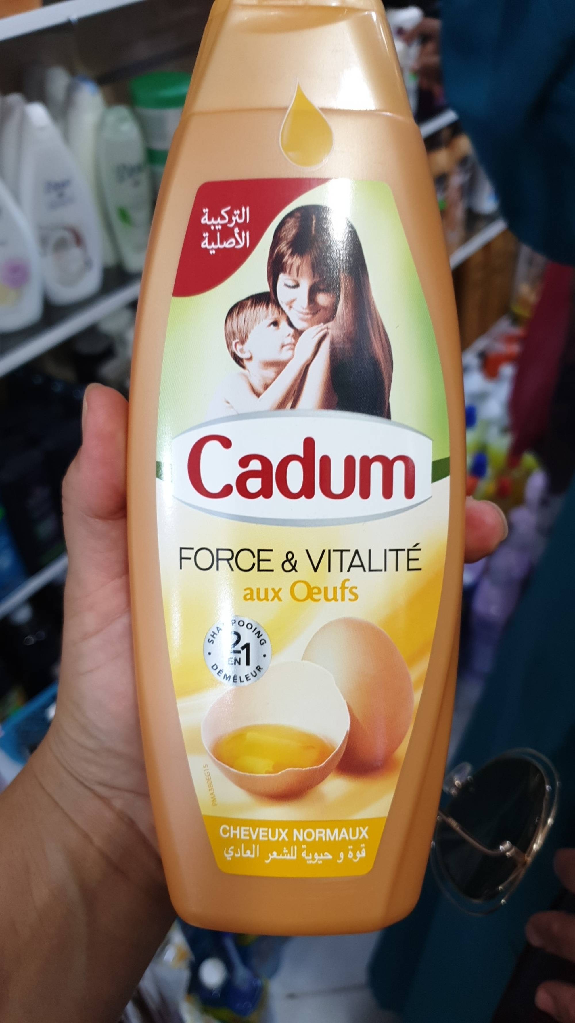 CADUM - Force & vitalité aux oeufs - Shampoooing démeleur 2 en 1