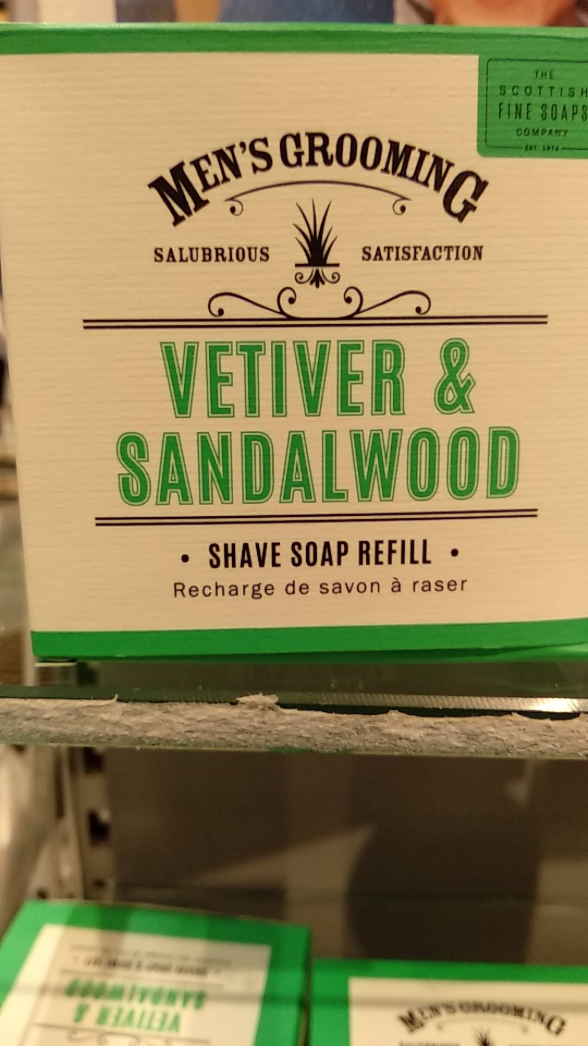 THE SCOTTISH FINE SOAPS COMPANY - Vetiver & Sandalwood - Recharge de savon à raser