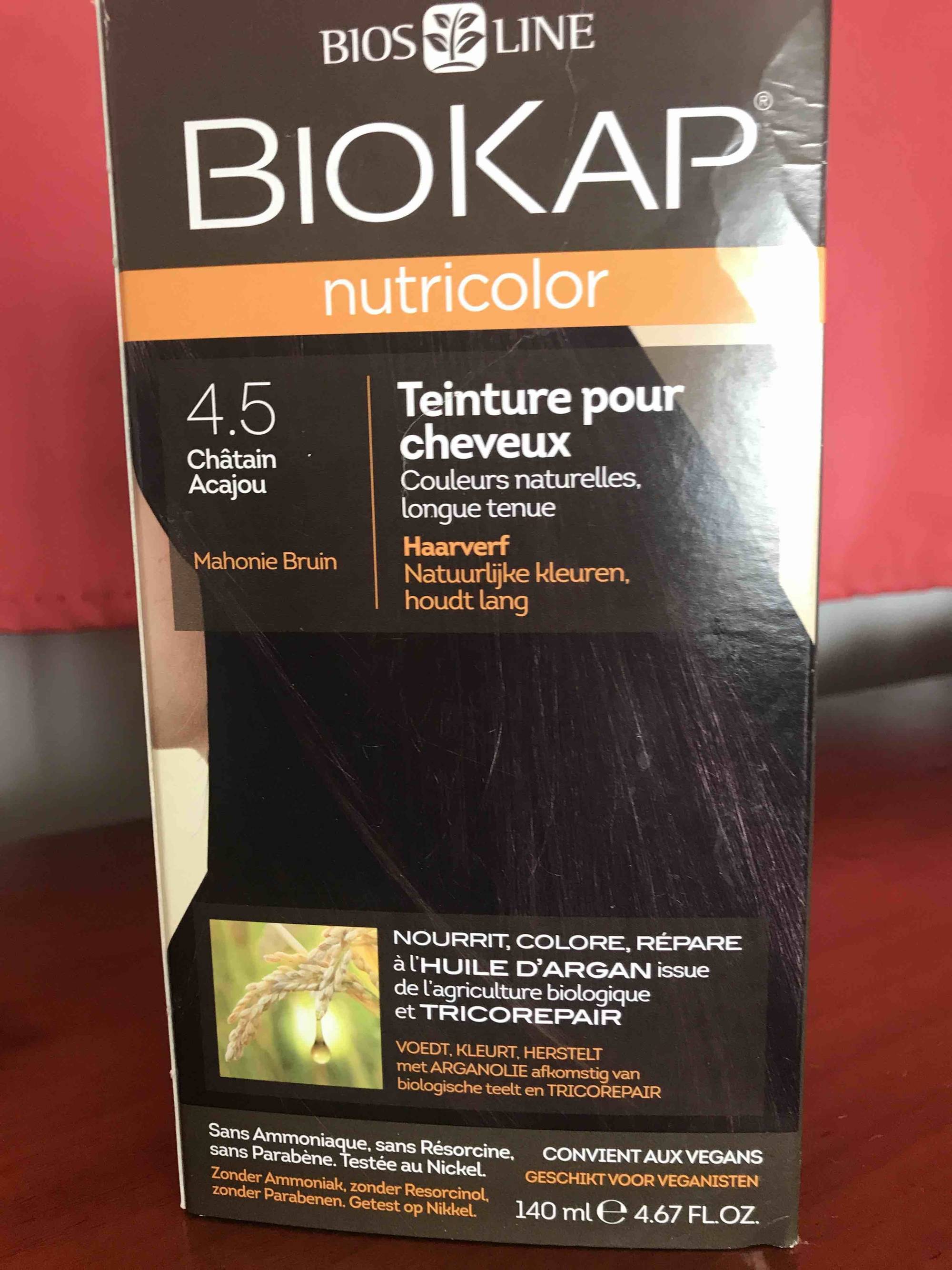 BIOKAP - Nutricolor - Teinture pour cheveux 4.5 châtain acajou