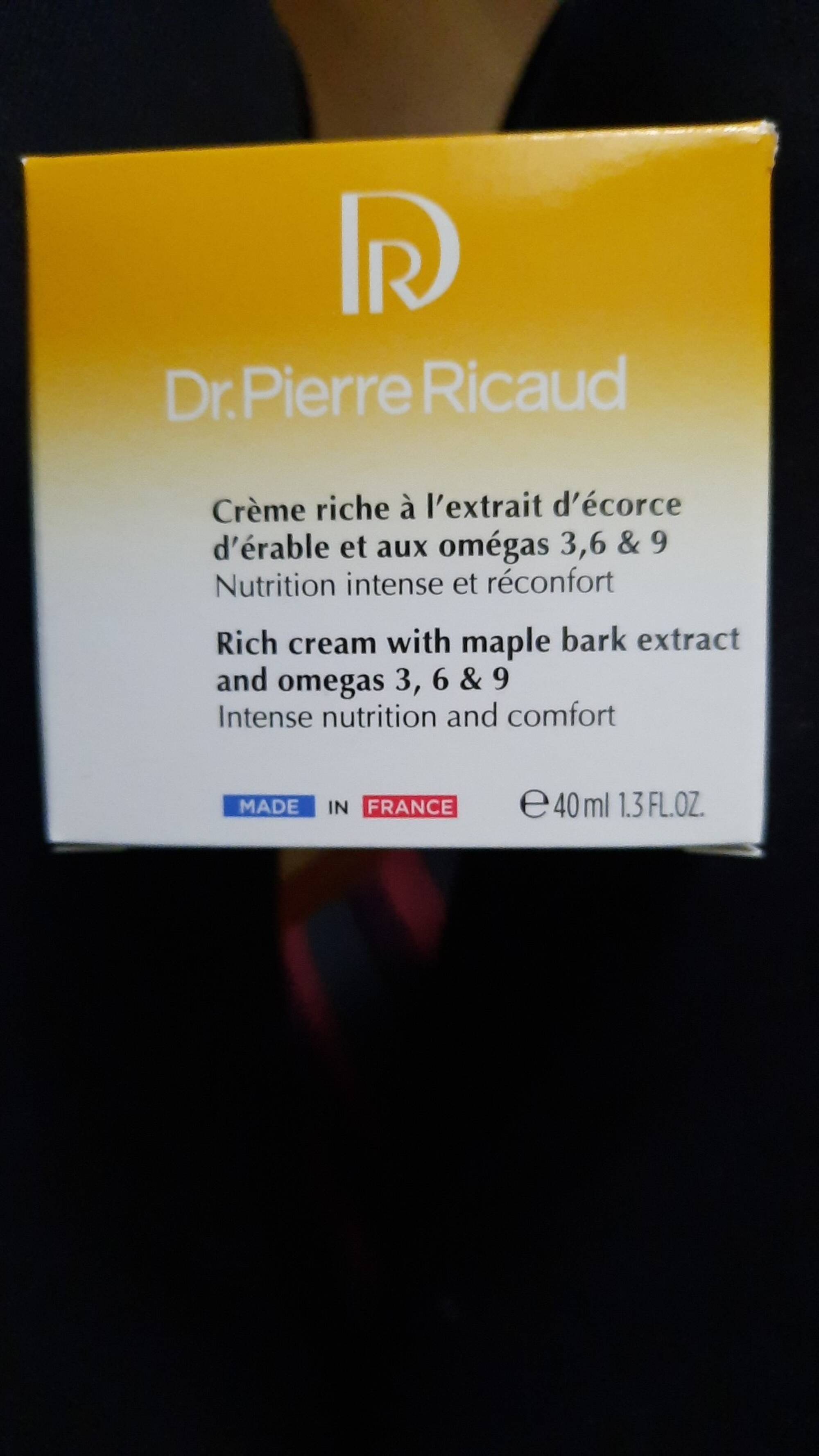DR PIERRE RICAUD - Crème riche à l'extrait d'écorce d'érable et aux omégas 3,6 & 9