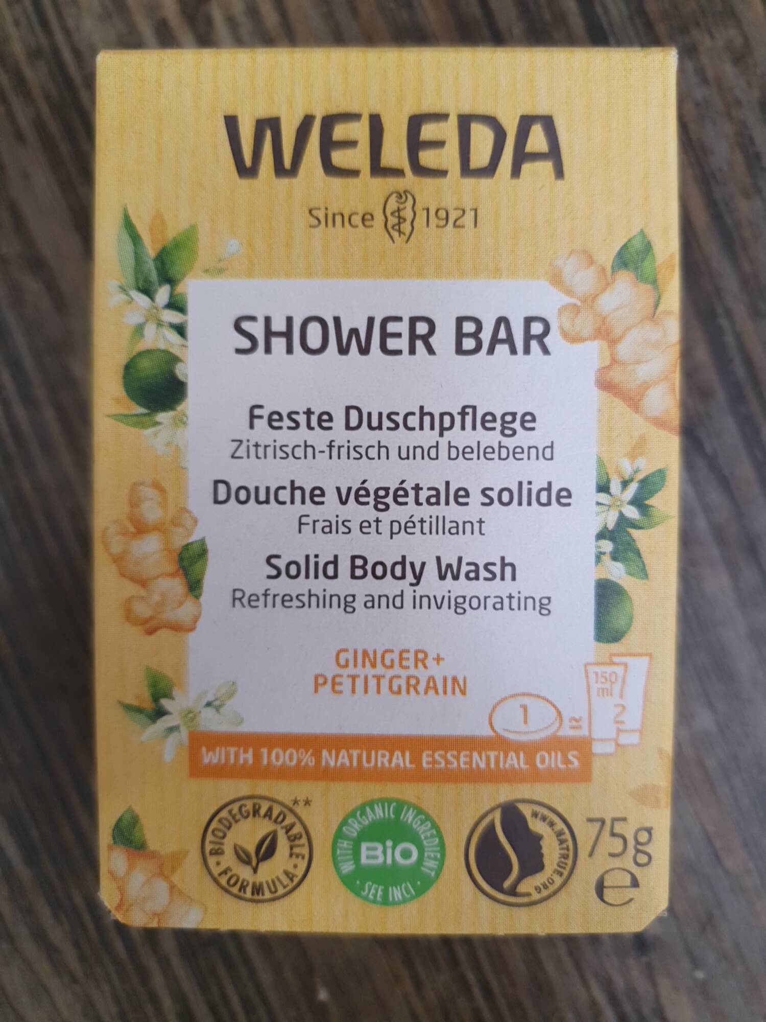 WELEDA - Ginger + petitgrain - Shower bar 