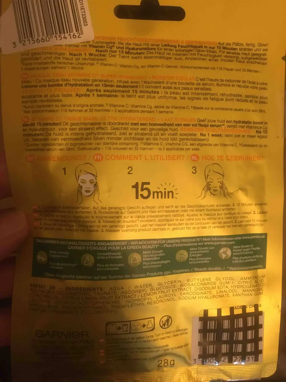 GARNIER - Tissu vitamine C - Masque