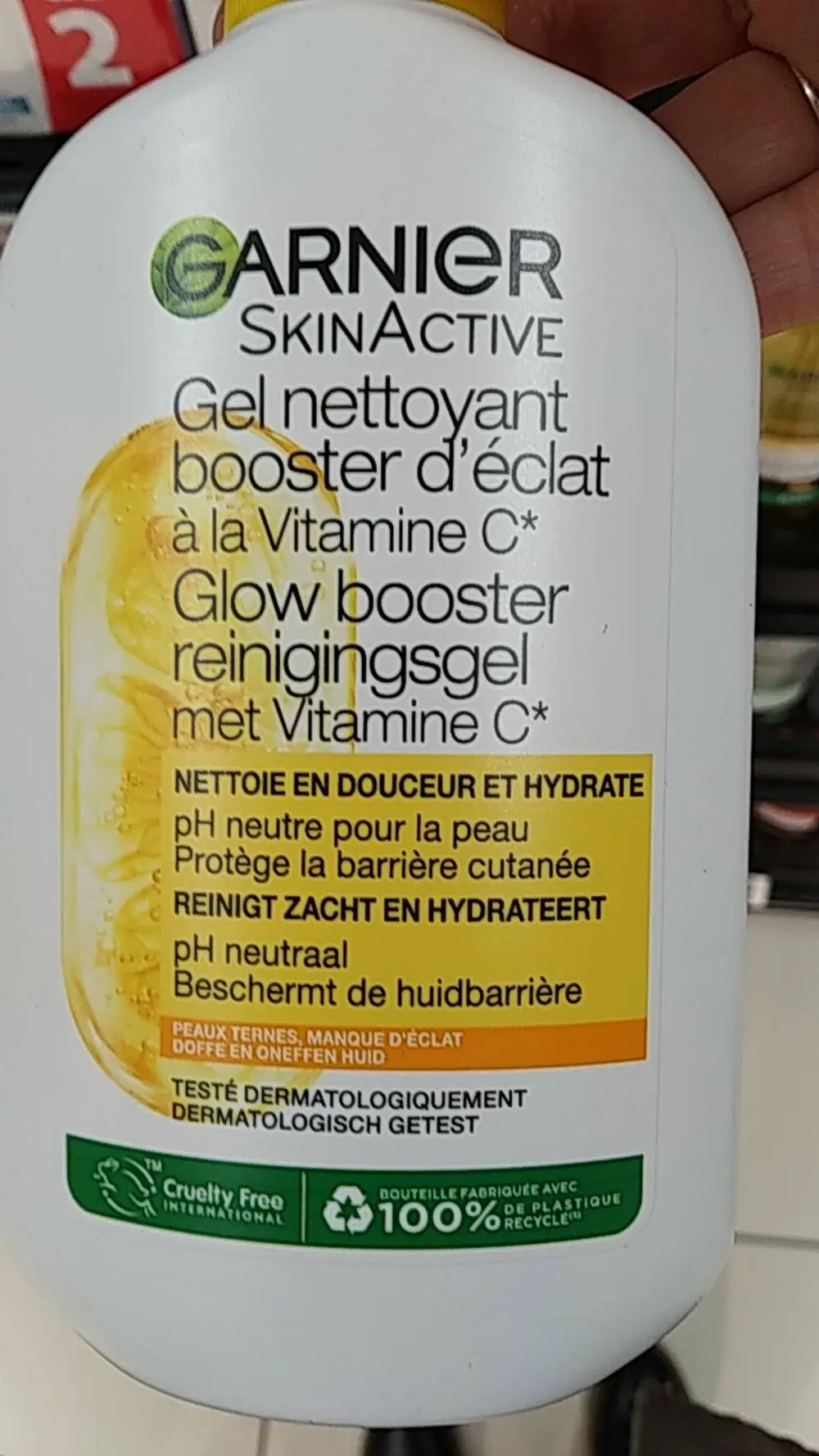 GARNIER - Skin Active - Gel nettoyant booster d'éclat à la vitamine C