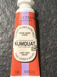 L'OCCITANE - La route des agrumes -  Crème mains légère kumquat