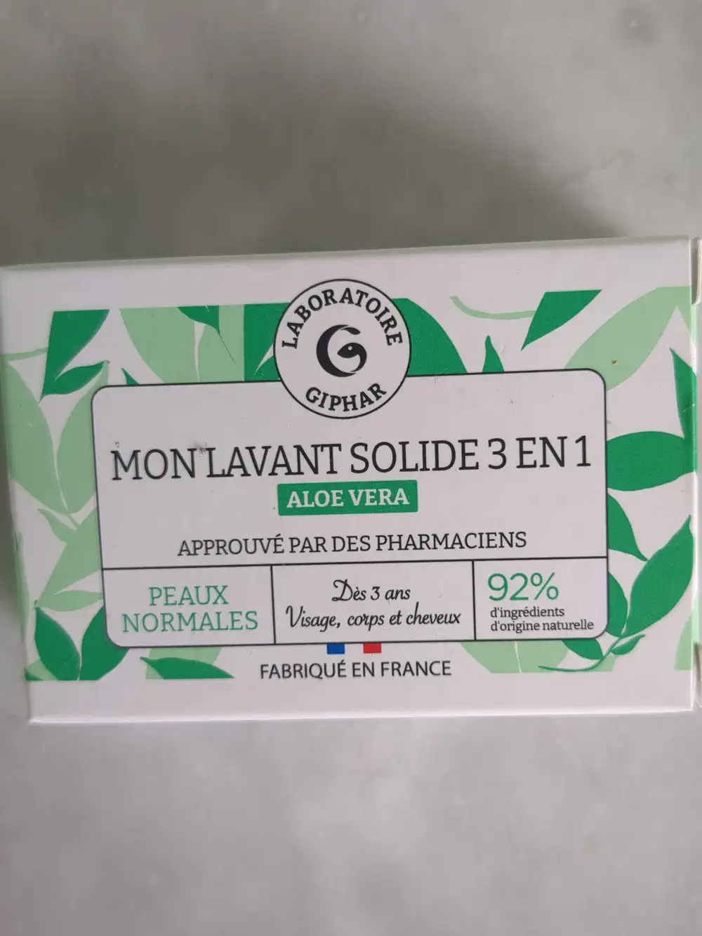 LABORATOIRE GIPHAR - Mon lavant solide 3 en 1 aloé véra