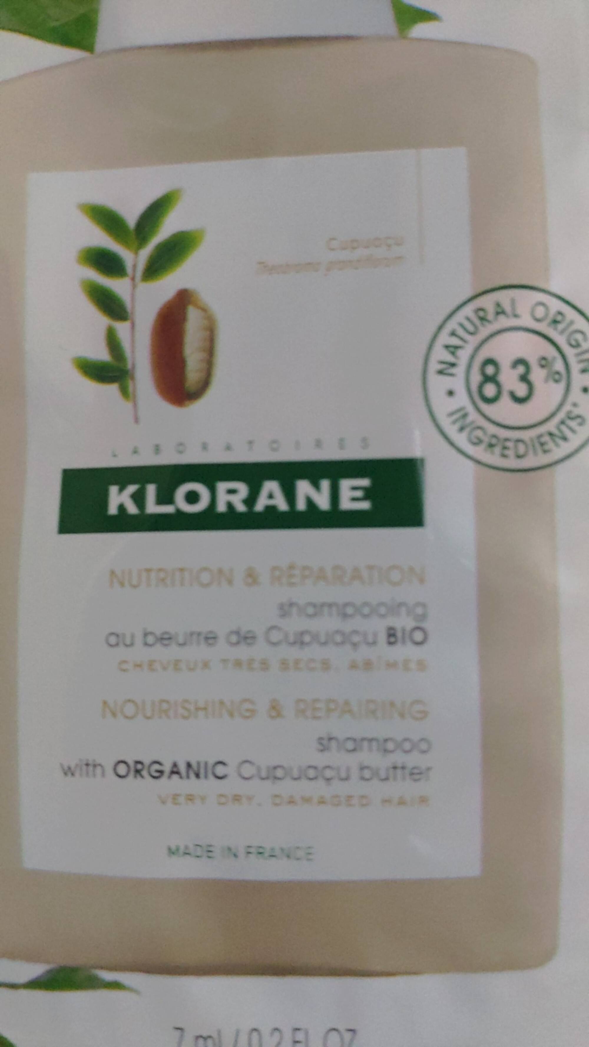 KLORANE - Nutrition & Réparation - Shampooing au beurre de Cupuaçu Bio