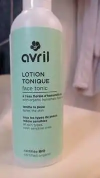 AVRIL - La lotion tonique à l'eau florale d'hamamélis bio