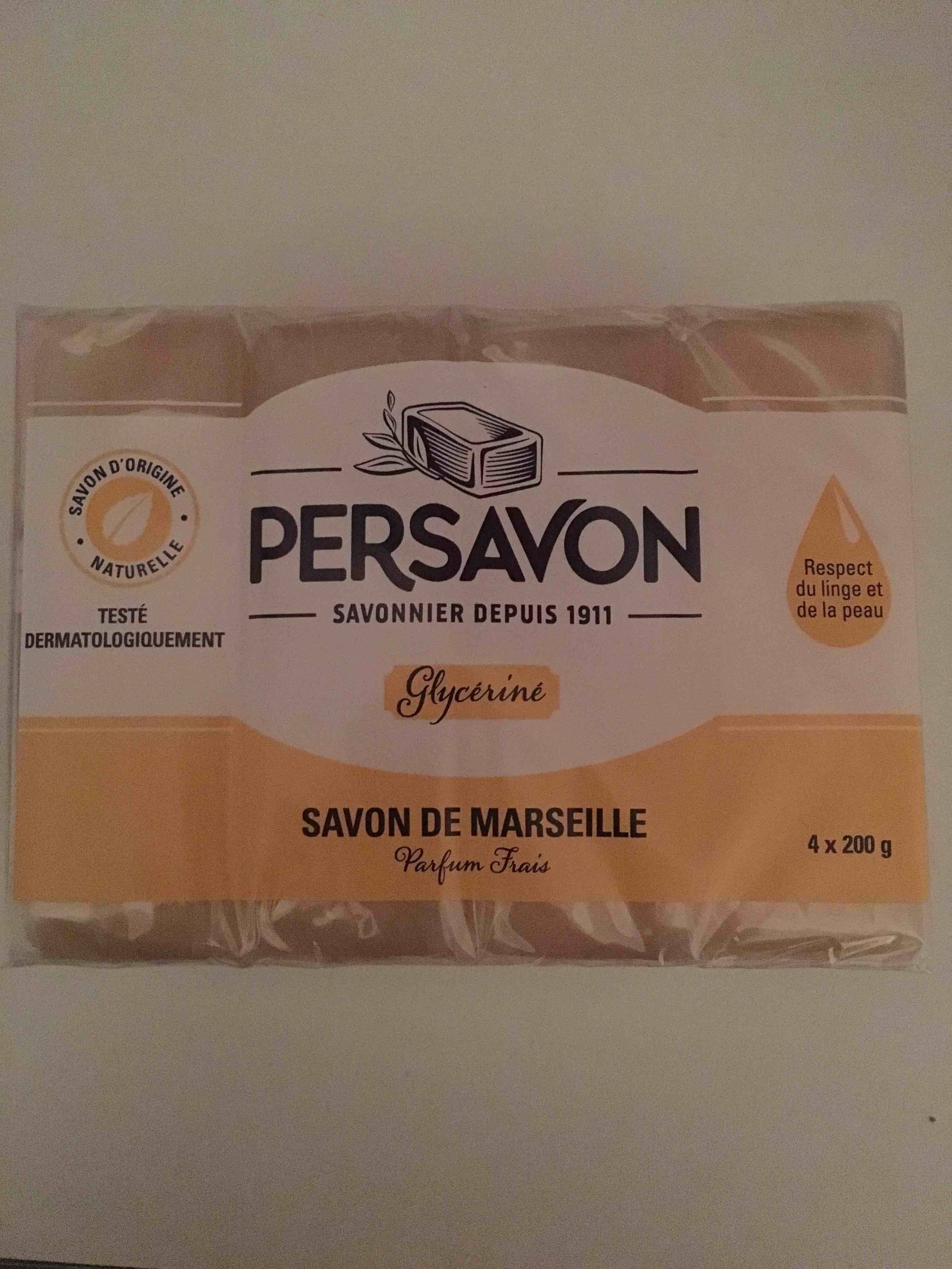 Composition PERSAVON Savon de Marseille glycériné parfum frais