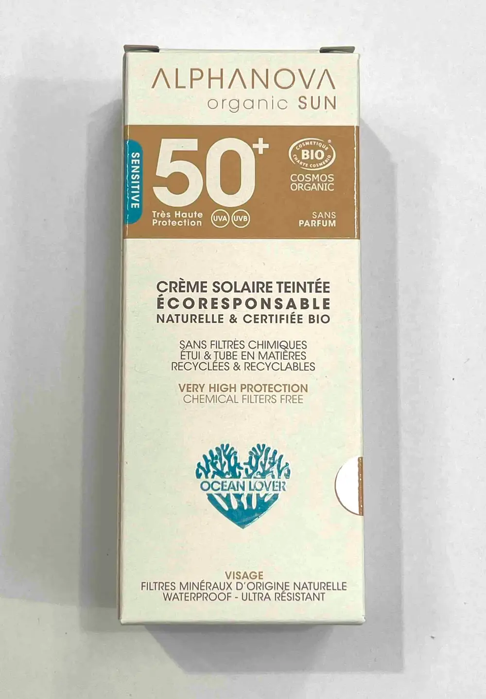 ALPHANOVA - Crème teintée écoresponsable - Très haute protection SPF 50 +