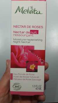 MELVITA - Nectar de roses - Nectar nuit ressourçant - Eau florale de rose