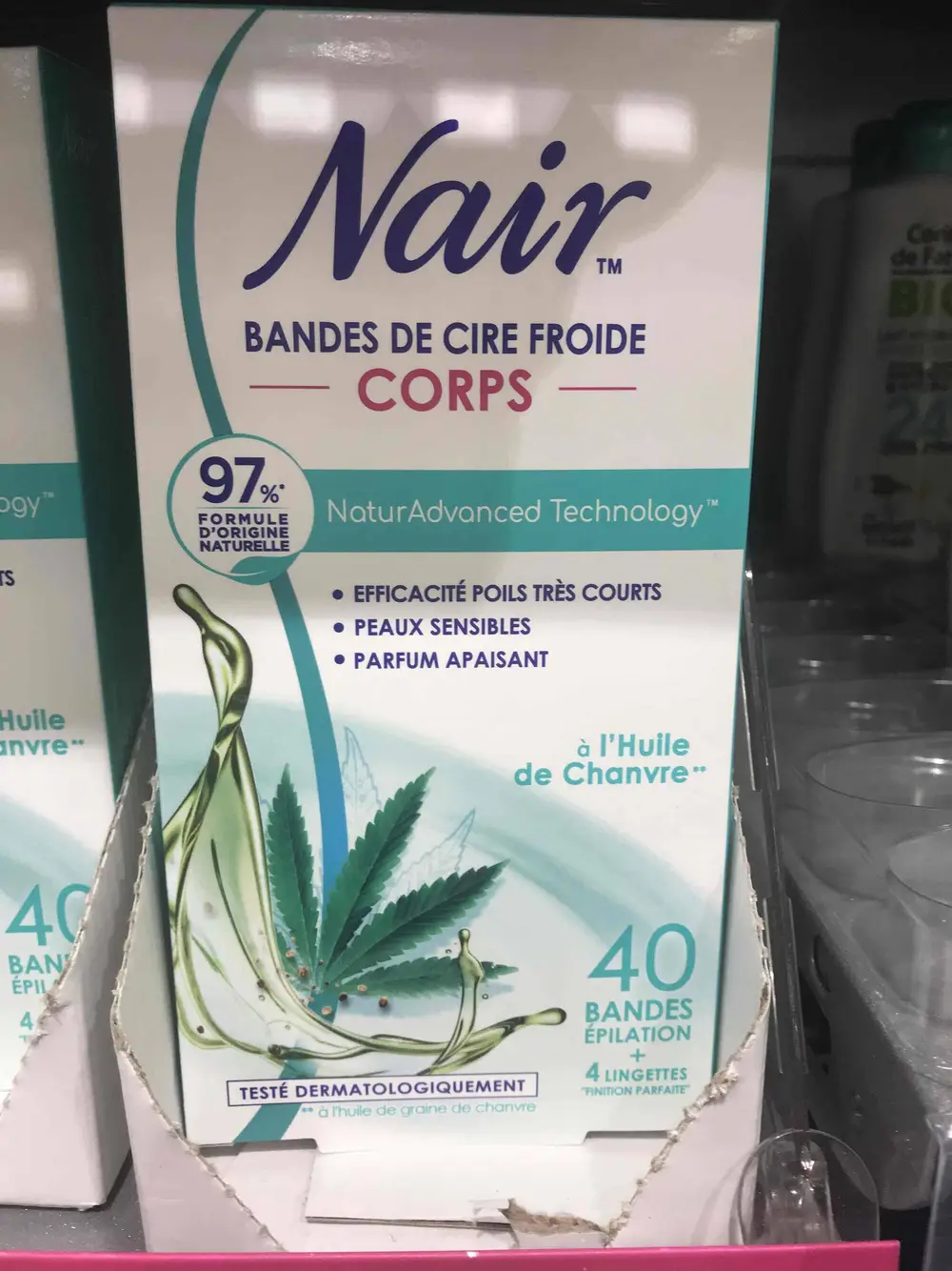 NAIR - Bande cire froide corps à l'huile de chanvre