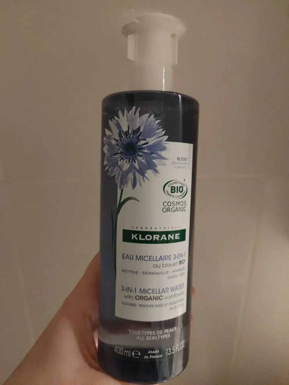 KLORANE - Eau micellaire 3-en-1 au bleuet bio